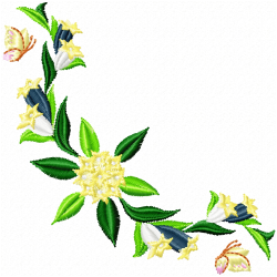 Flowers And Tree Embroidery Design 6